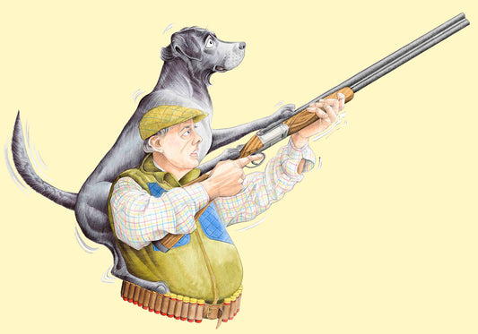 A Helping Hand (Black Labrador) Greetings Card