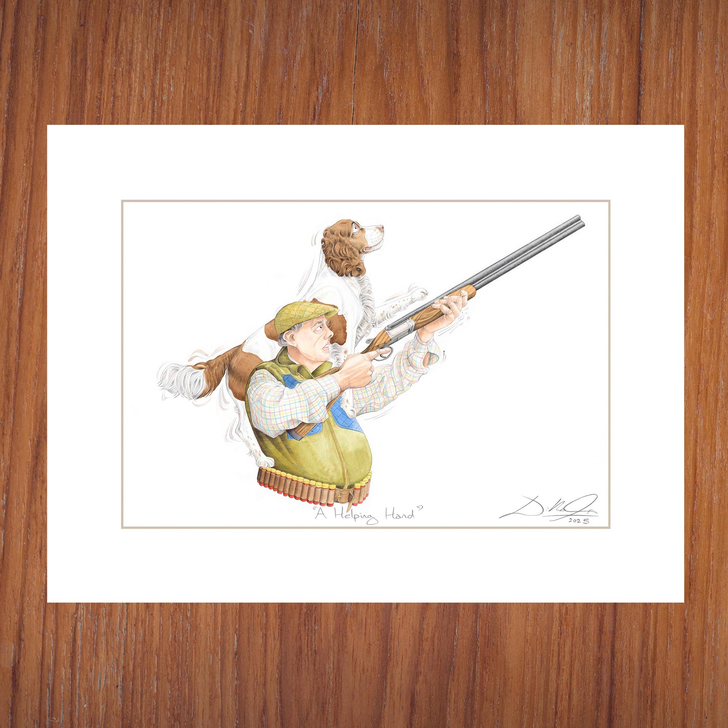 A Helping Hand (Brown & White Spaniel) - Open Edition Giclee Art Print