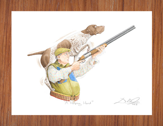 A Helping Hand (Shorthaired Pointer) - Open Edition Giclee Art Print