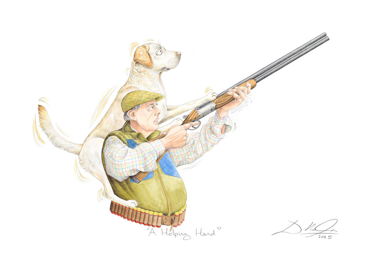 A Helping Hand (Yellow Labrador) - Open Edition Giclee Art Print