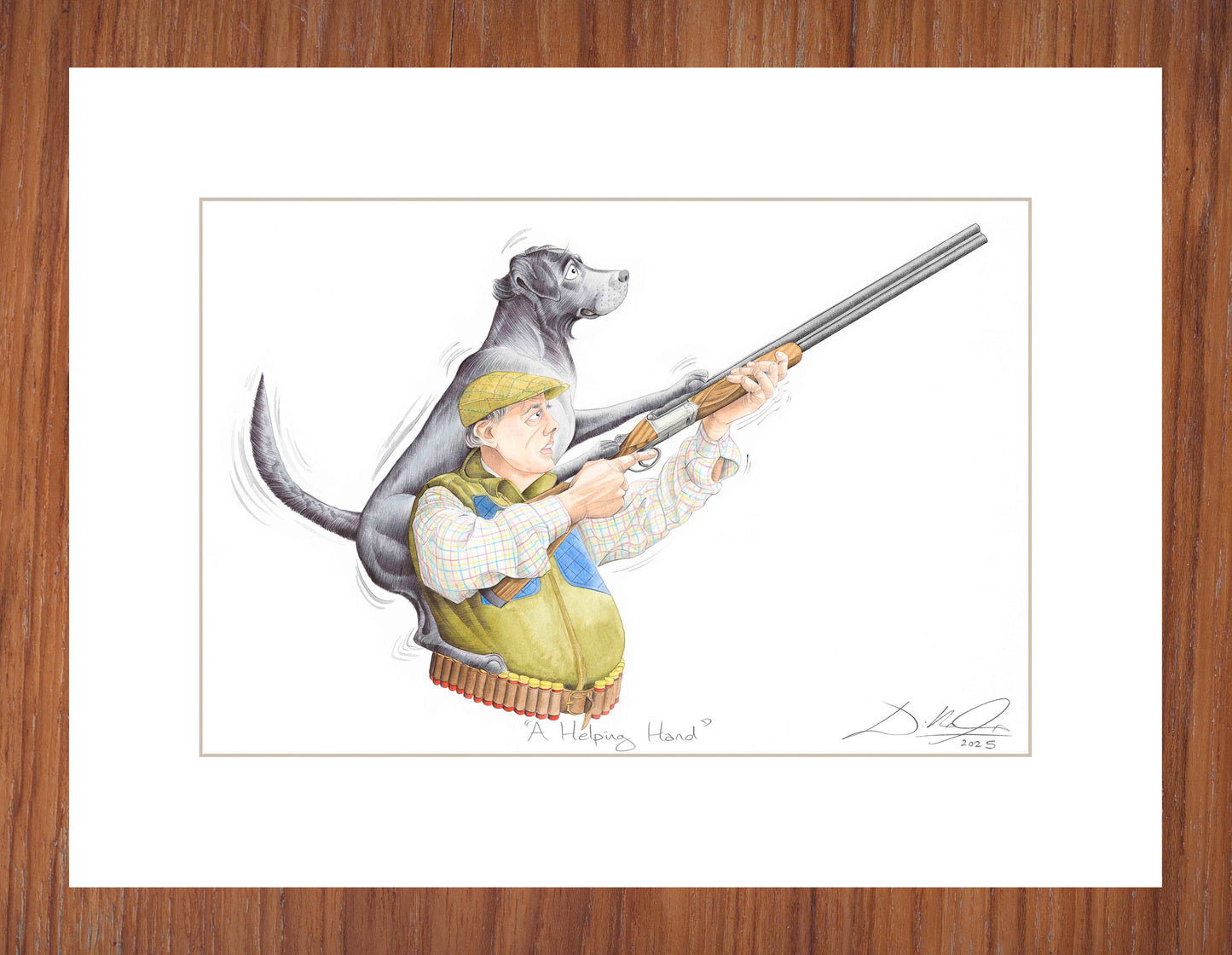 A Helping Hand (Black Labrador) - Open Edition Giclee Art Print