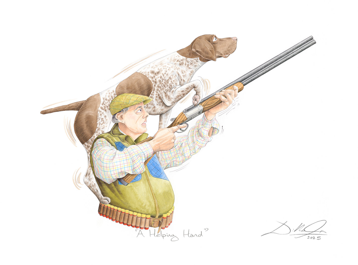 A Helping Hand (Shorthaired Pointer) - Open Edition Giclee Art Print