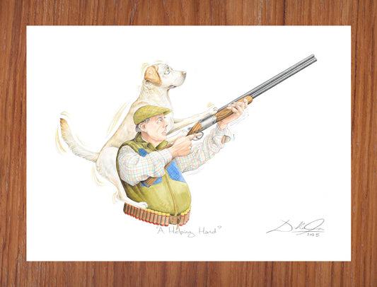A Helping Hand (Yellow Labrador) - Open Edition Giclee Art Print