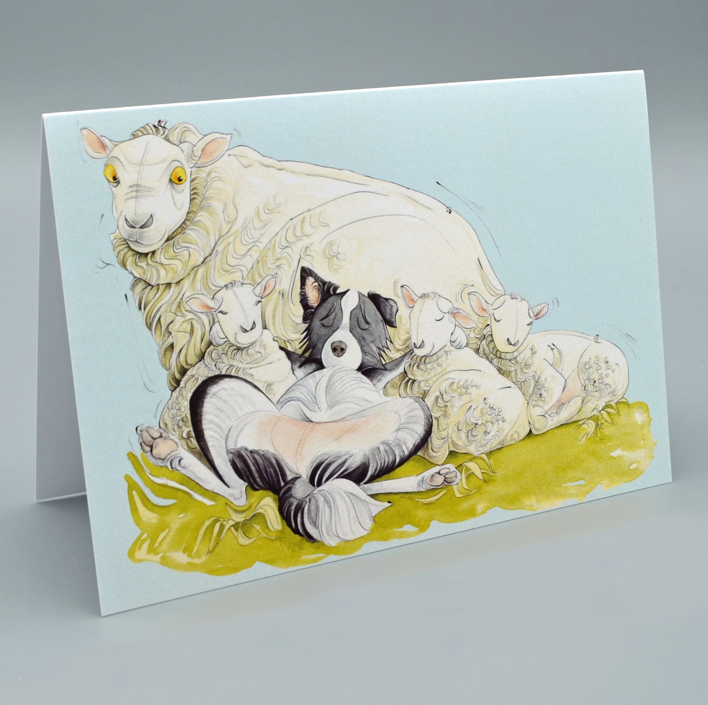 Dog Tired Greetings Card