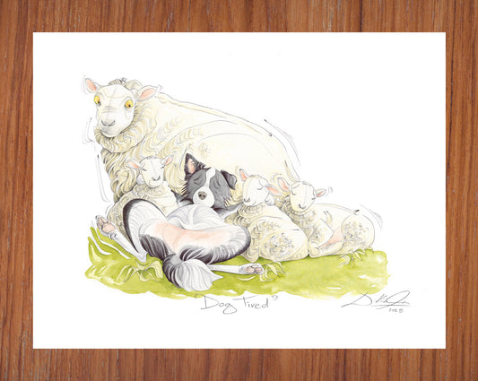 Dog Tired - Open Edition Giclee Art Print