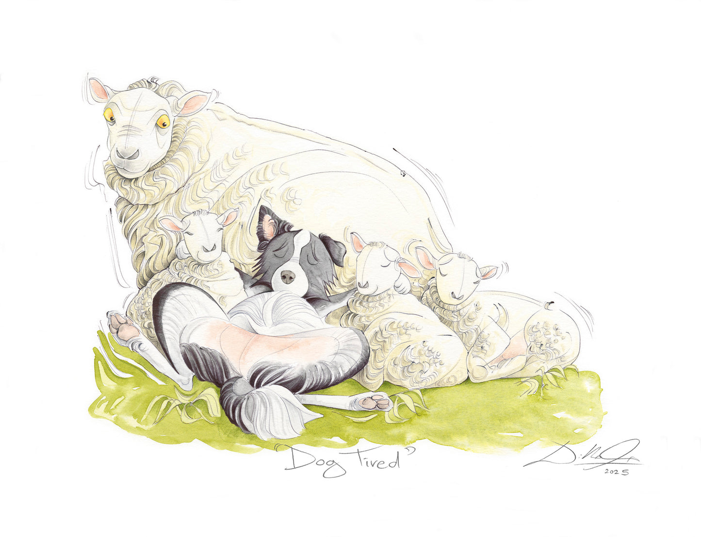 Dog Tired - Open Edition Giclee Art Print