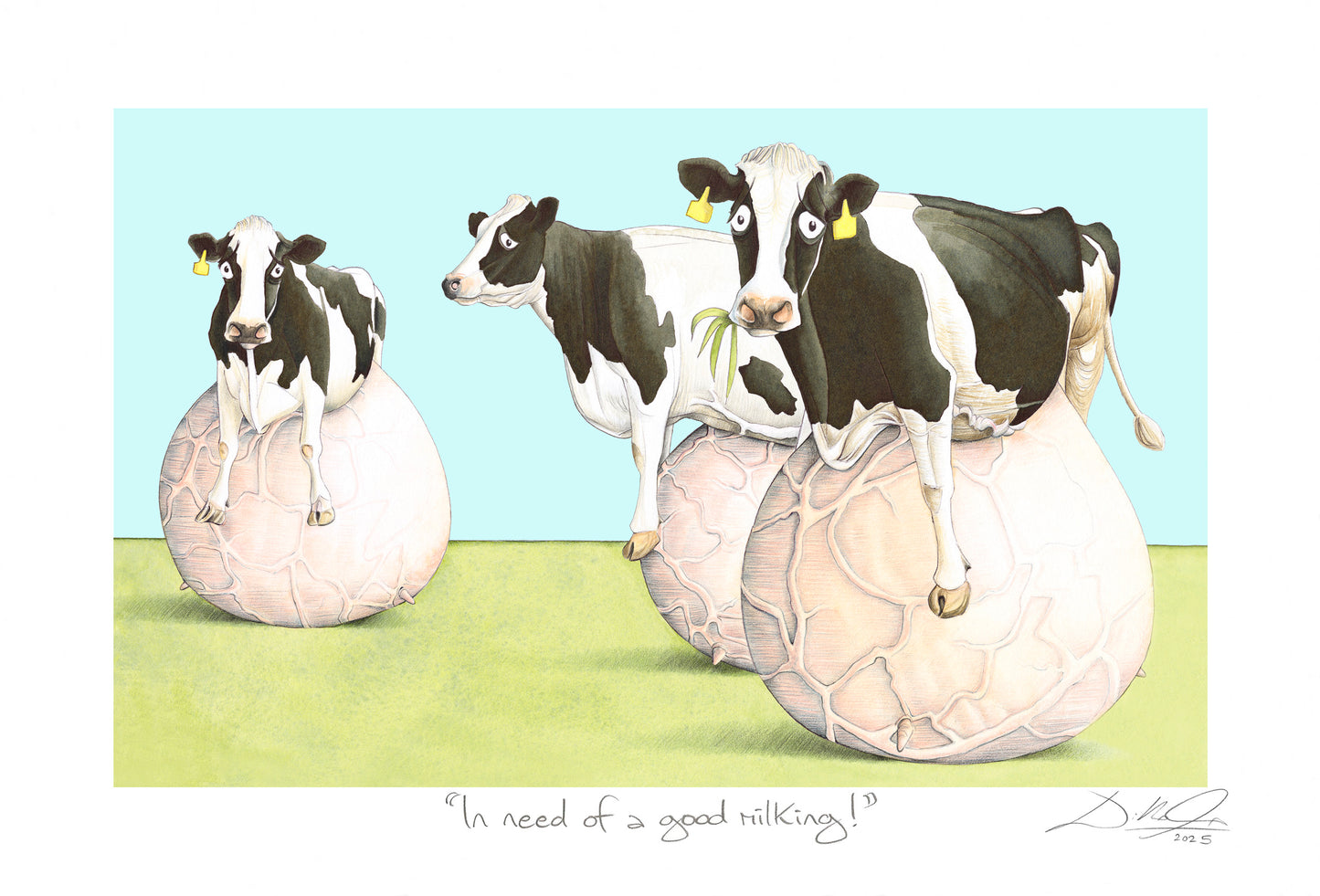 In need of a good milking! - Open Edition Giclee Art Print