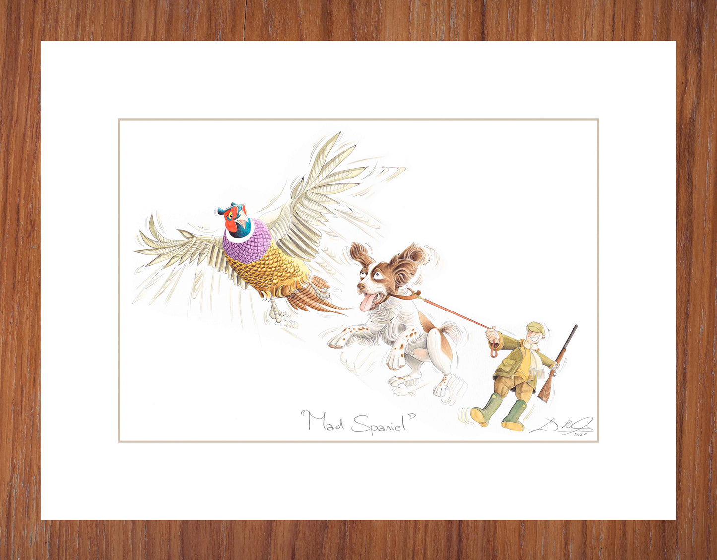 Mad Spaniel (Brown & White Spaniel) - Open Edition Giclee Art Print
