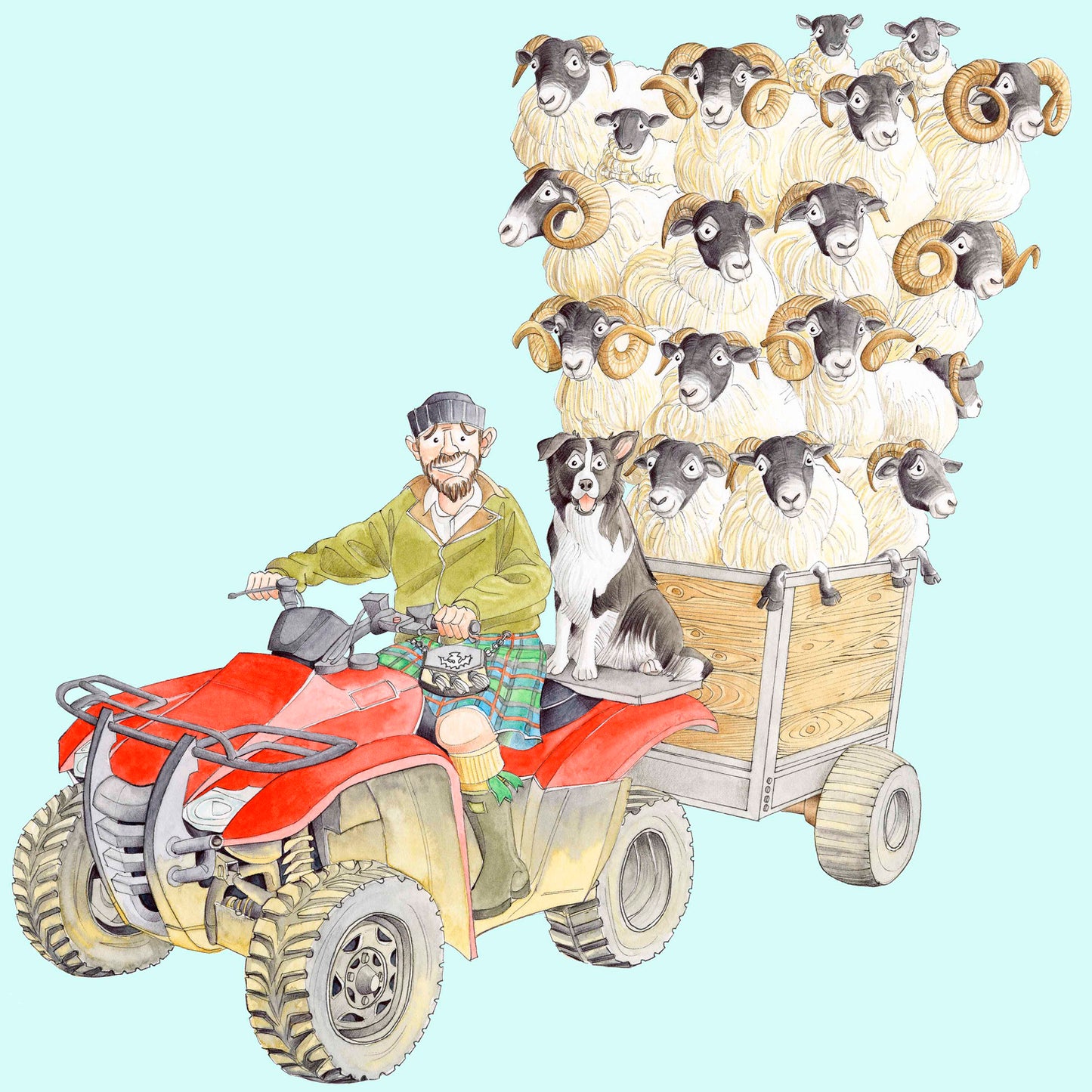 Mobile Flock Greetings Card
