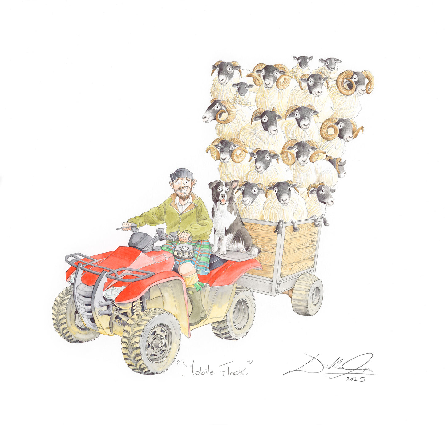 Mobile Flock - Open Edition Giclee Art Print