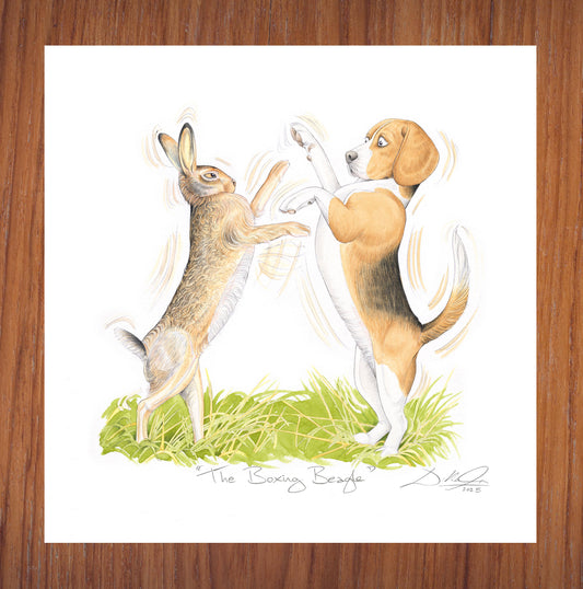 The Boxing Beagle - Open Edition Giclee Art Print