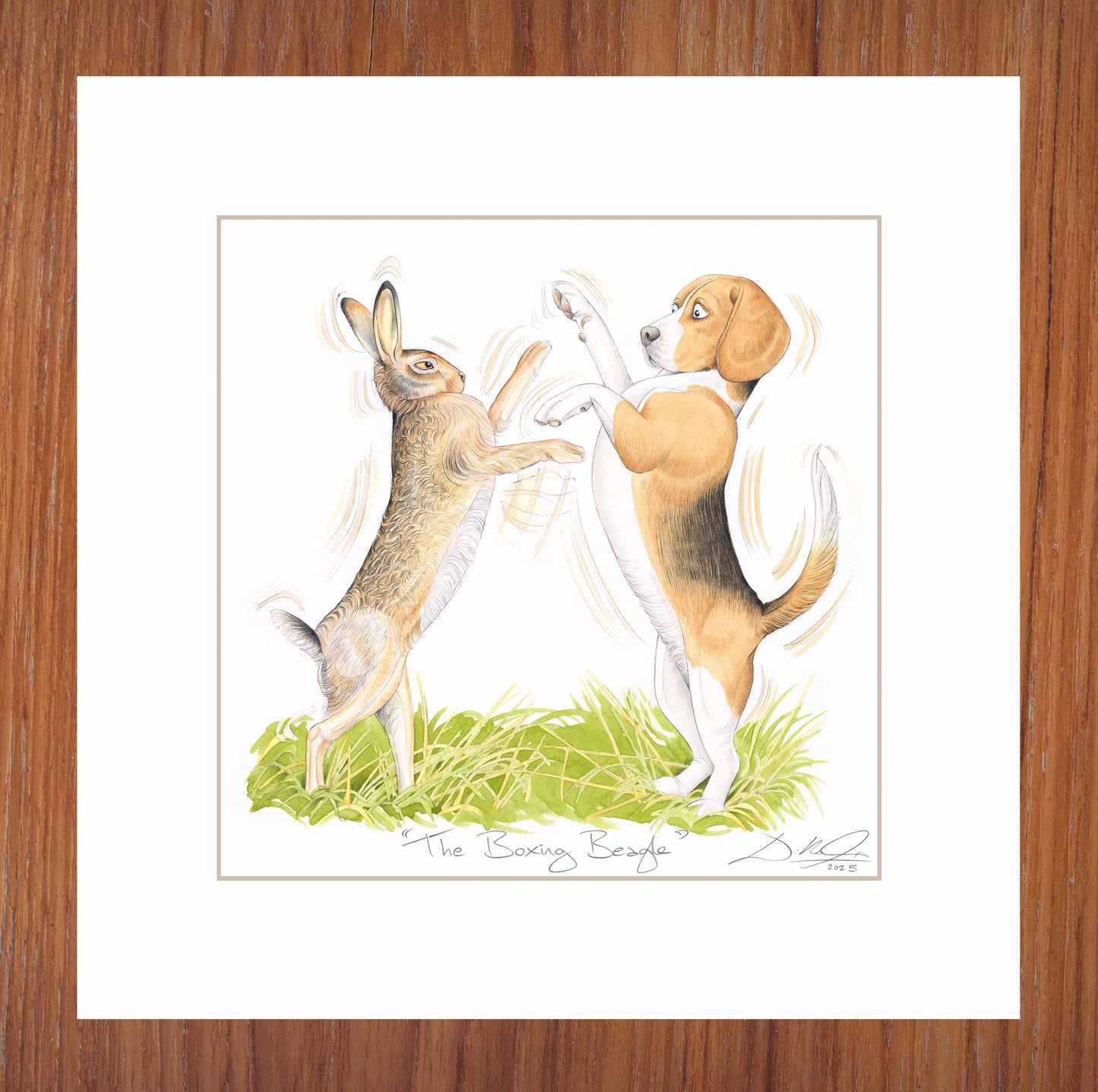 The Boxing Beagle - Open Edition Giclee Art Print