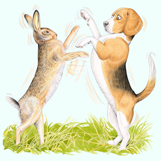 The Boxing Beagle Greetings Card