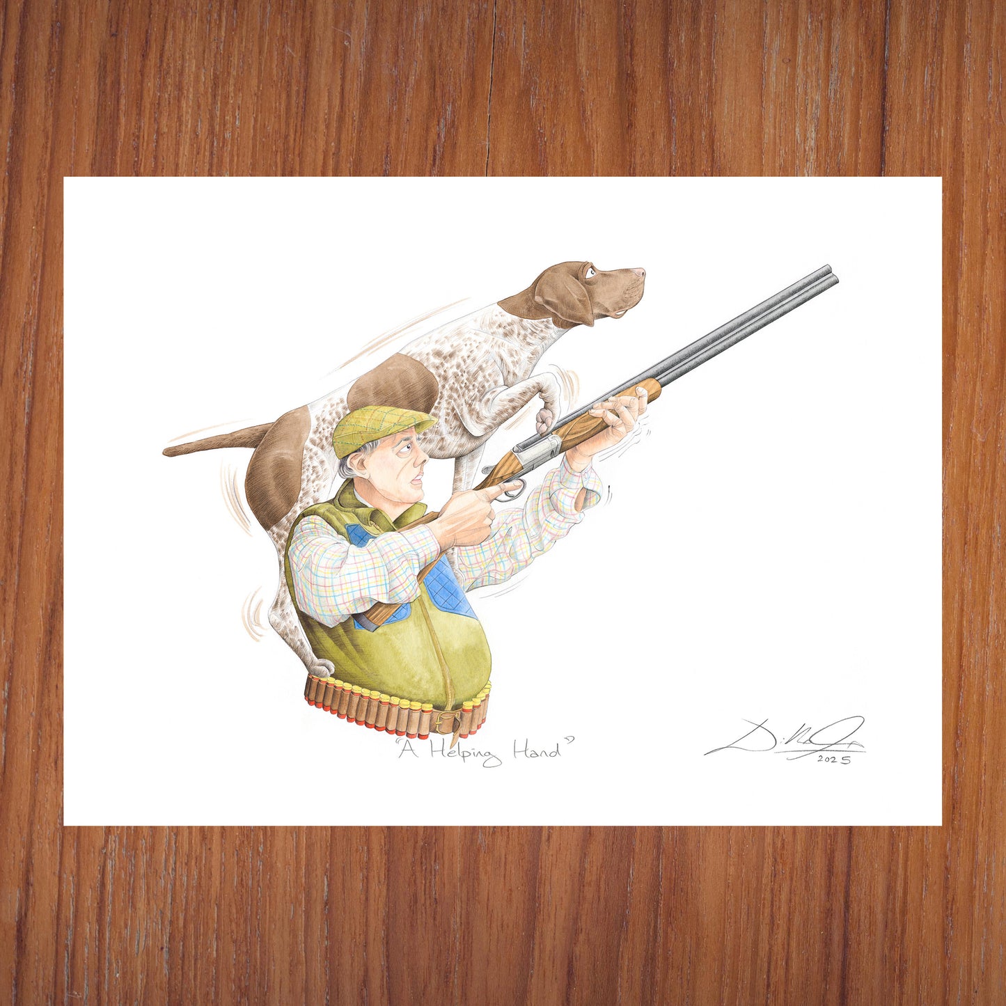A Helping Hand (Shorthaired Pointer) - Open Edition Giclee Art Print