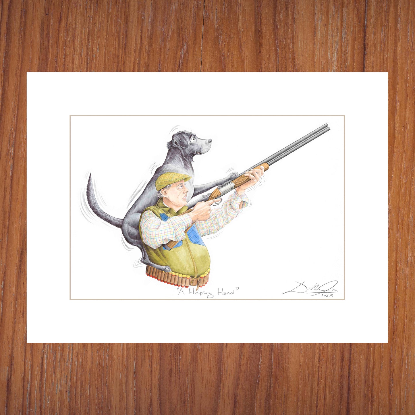 A Helping Hand (Black Labrador) - Open Edition Giclee Art Print