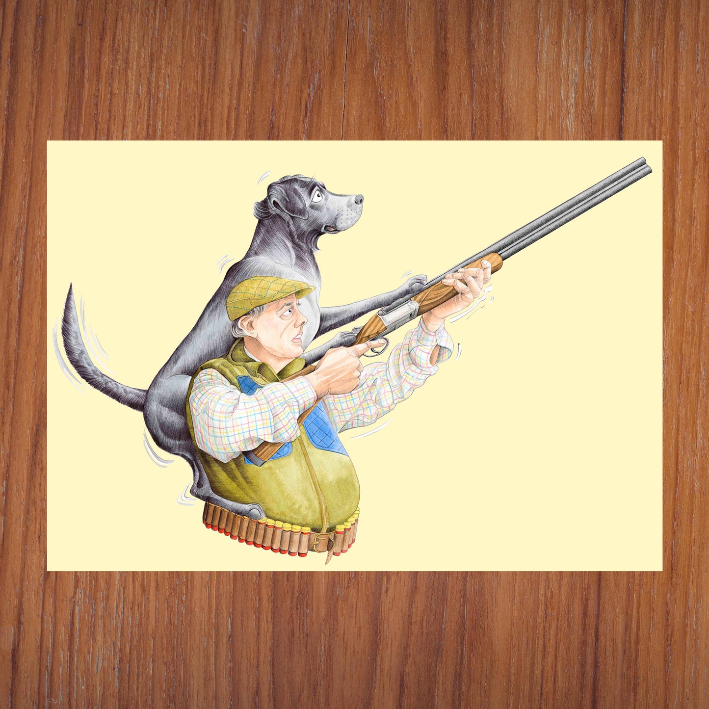 A Helping Hand (Black Labrador) Greetings Card