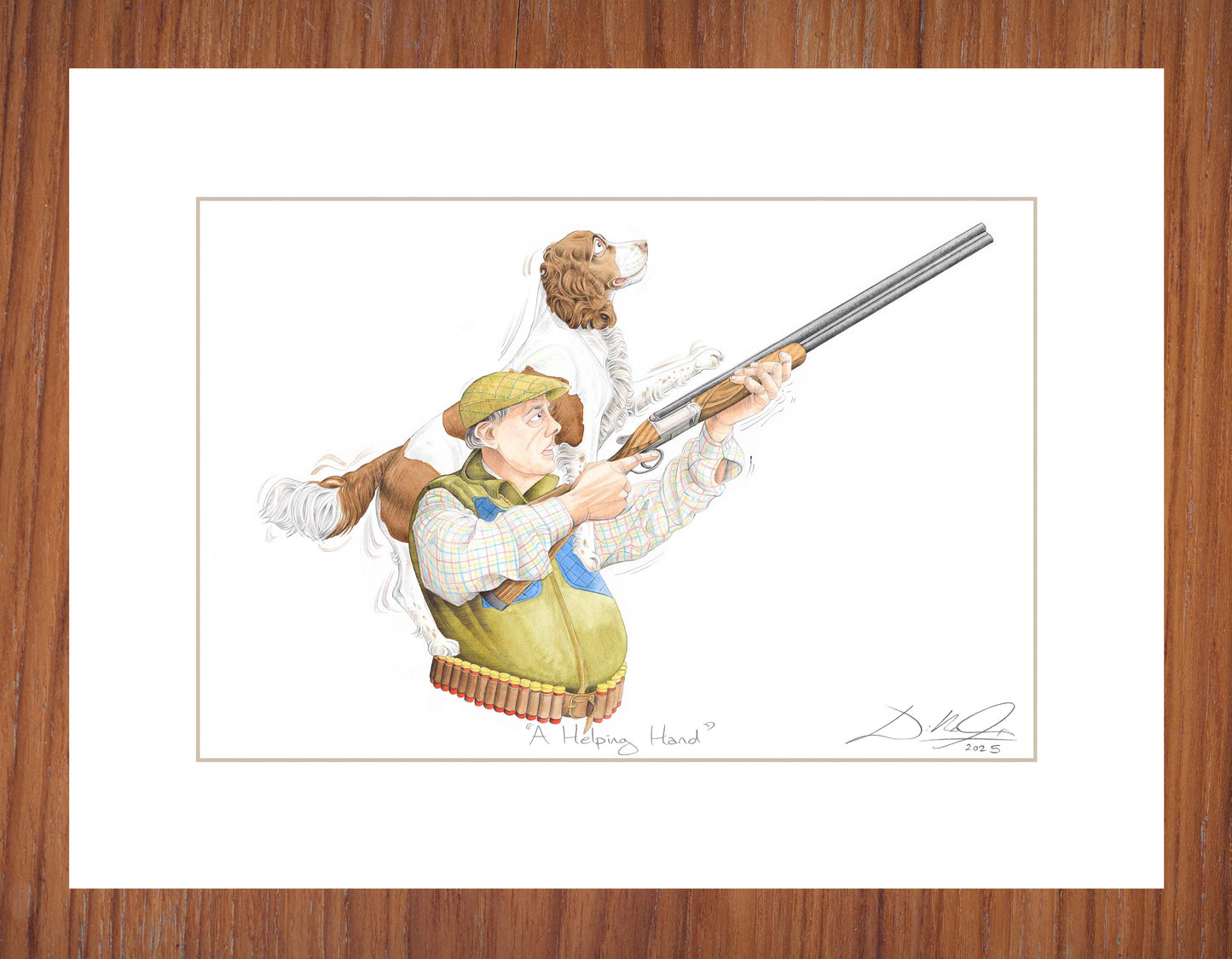 A Helping Hand (Brown & White Spaniel) - Open Edition Giclee Art Print