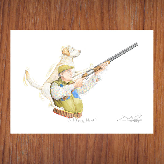 A Helping Hand (Yellow Labrador) - Open Edition Giclee Art Print