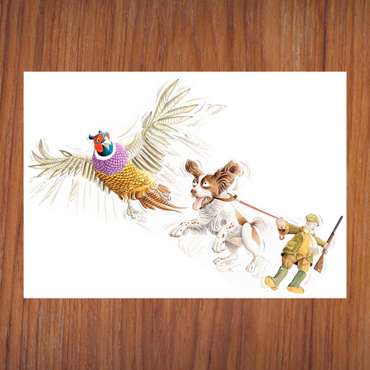 Mad Spaniel (Brown & White Spaniel) Greetings Card