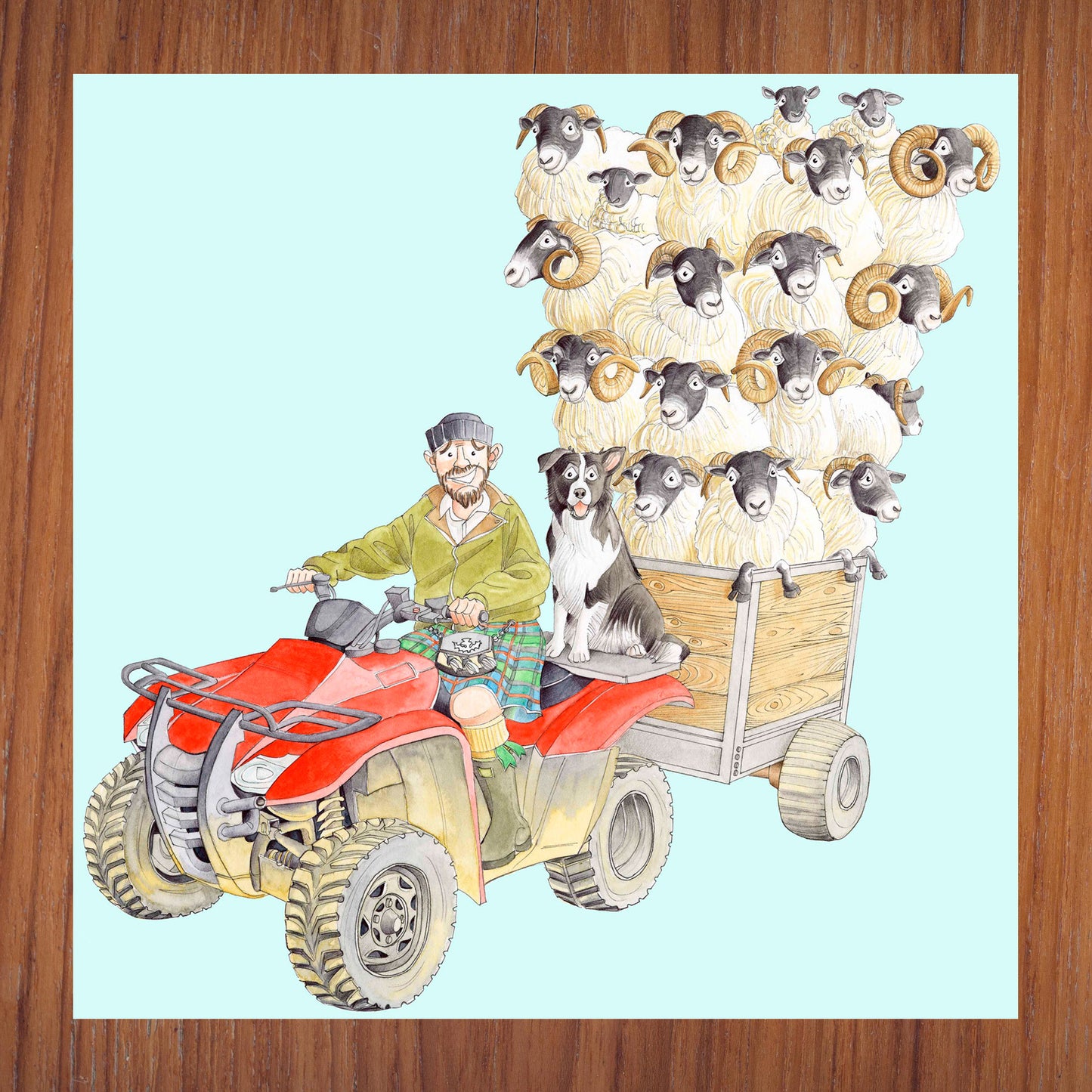 Mobile Flock Greetings Card