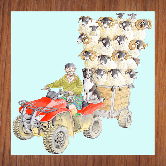 Mobile Flock Greetings Card