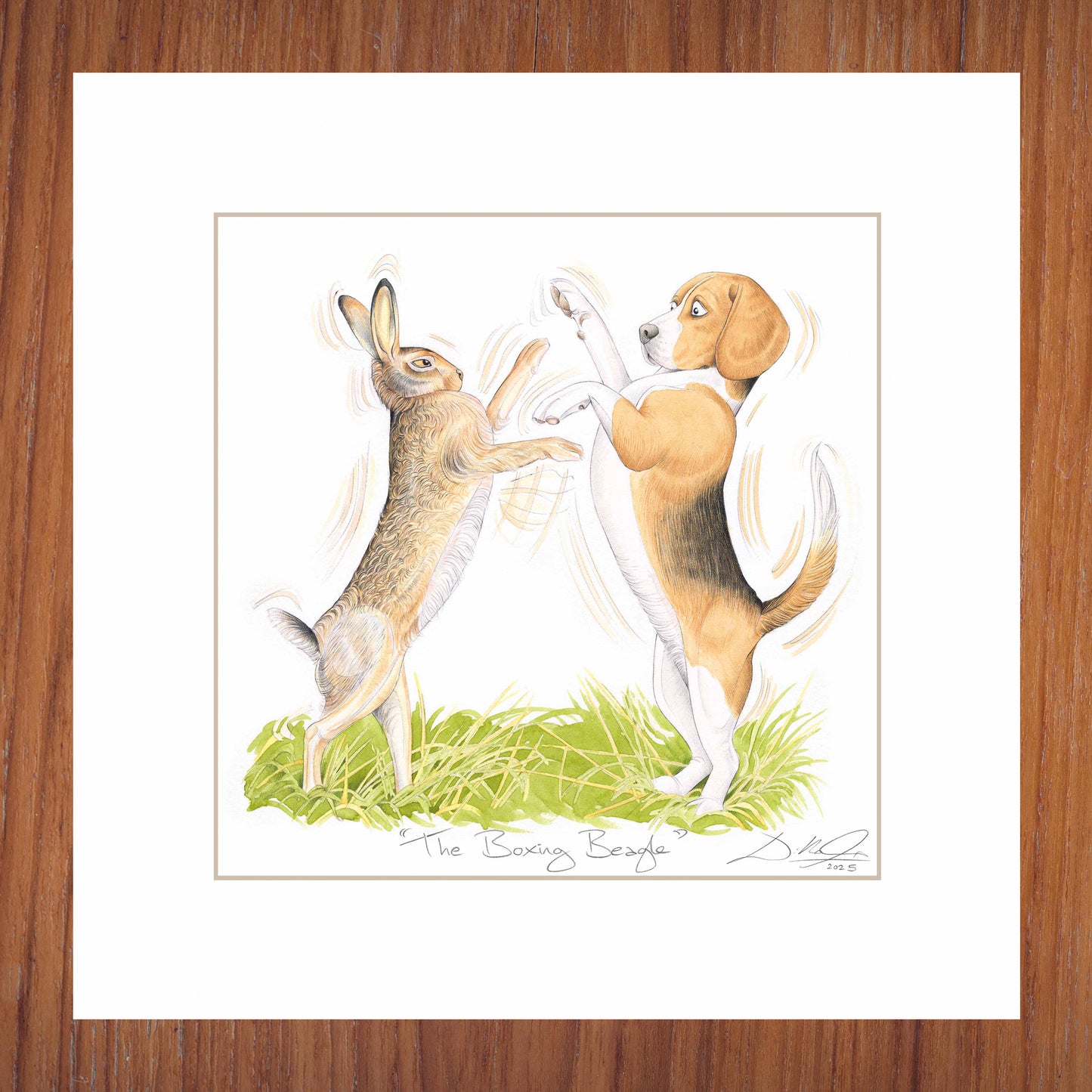 The Boxing Beagle - Open Edition Giclee Art Print