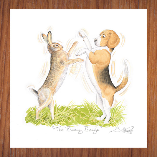 The Boxing Beagle - Open Edition Giclee Art Print